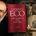 Umberto Eco e la copertina del libro “Riflessioni sul dolore” in una composizione dedicata al rapporto tra filosofia, sofferenza e arte.